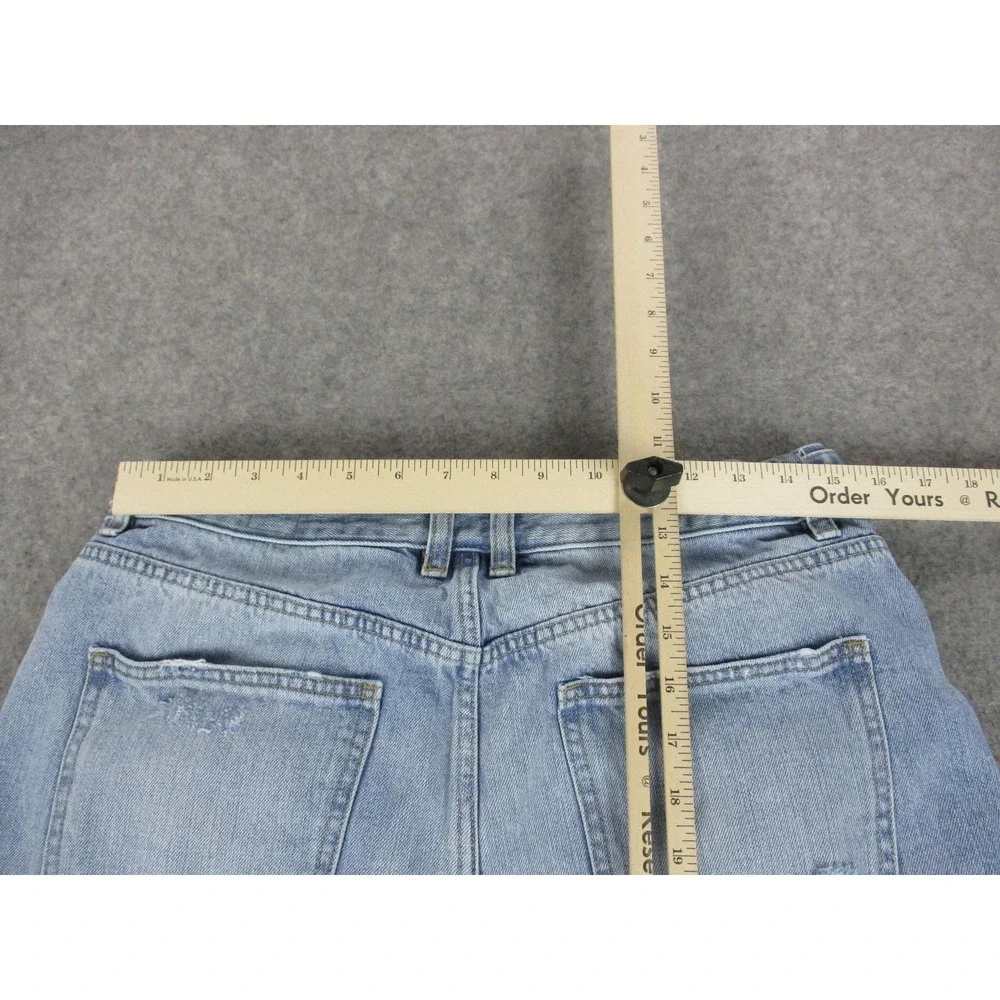 We The Free Jeans Womens 30 Blue Boyfriend Ankle Relaxed Distressed Light Wash